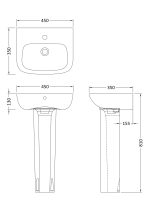 450mm Basin & Pedestal - Image 3