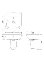 450mm Basin & Semi Pedestal - Image 3