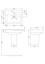 550mm Basin & Semi Pedestal - Image 3
