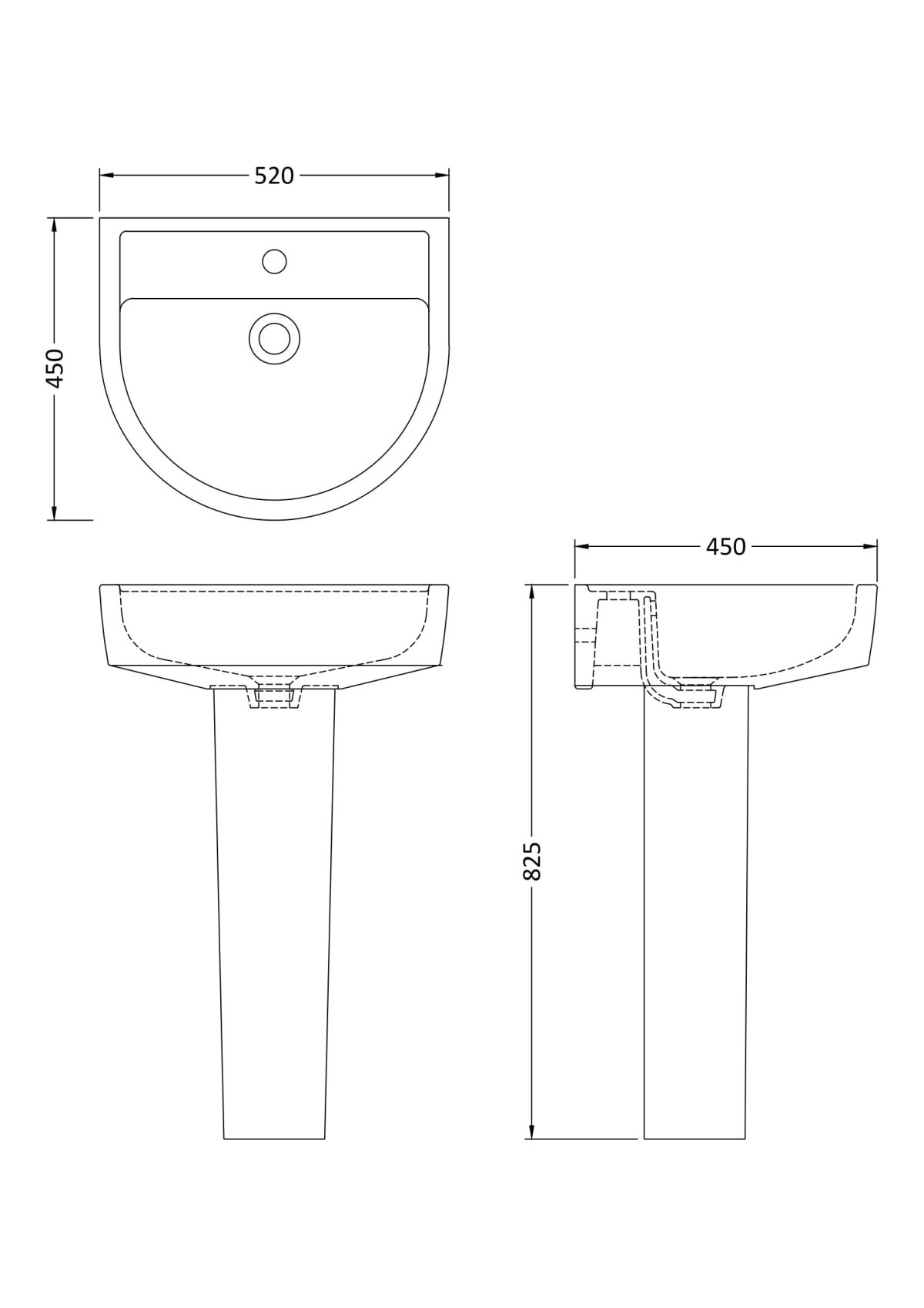 520mm Basin & Pedestal - Image 3