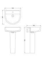 520mm Basin & Pedestal - Image 3