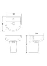420mm Basin & Semi Pedestal - Image 2