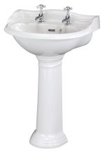 600mm Basin & Pedestal (2 Tap Hole)
