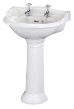 500mm Basin & Pedestal (2 Tap Hole)