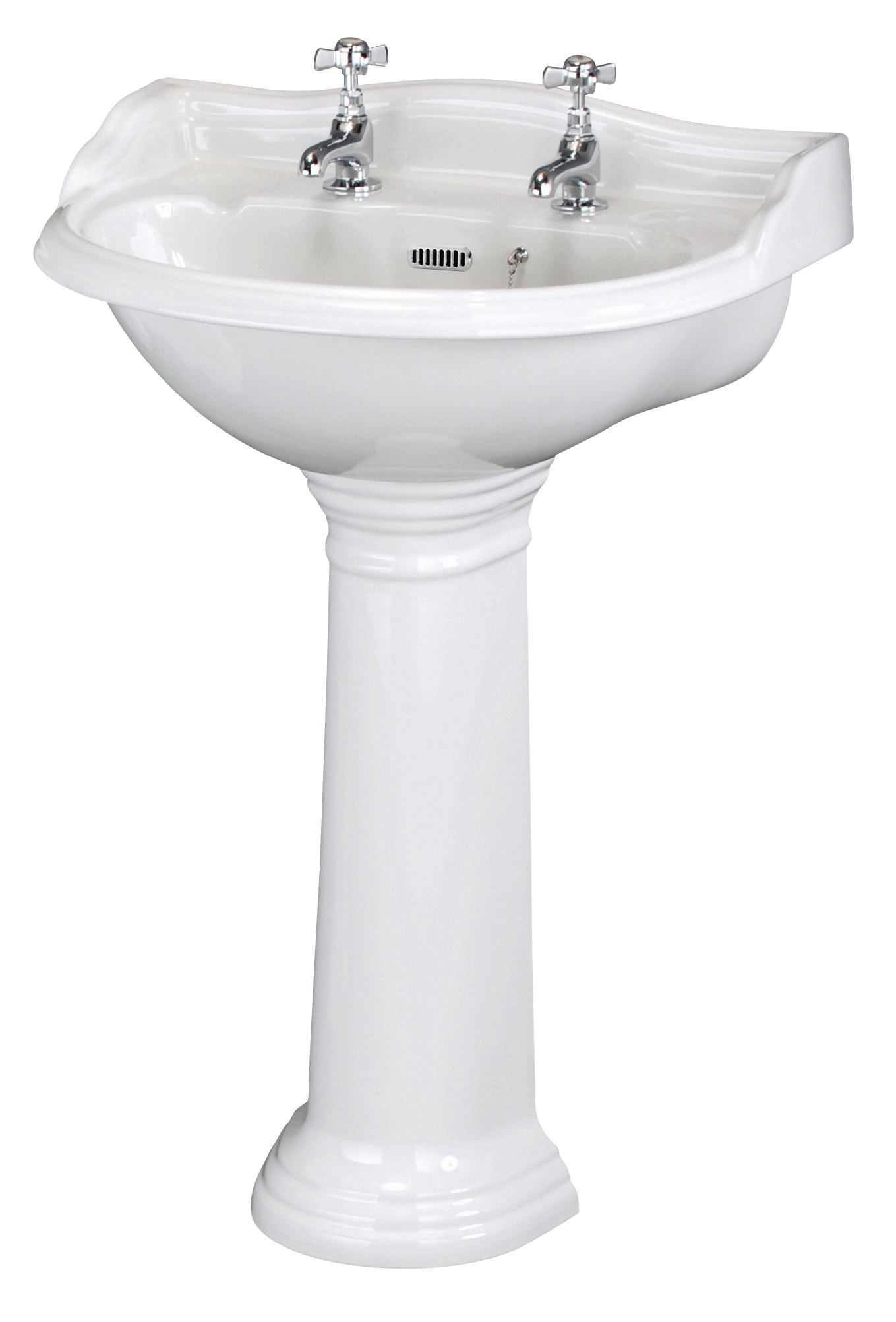 crt005_ceramics_v2_co1.jpg 500mm Basin & Pedestal (2 Tap Hole) - Image 1