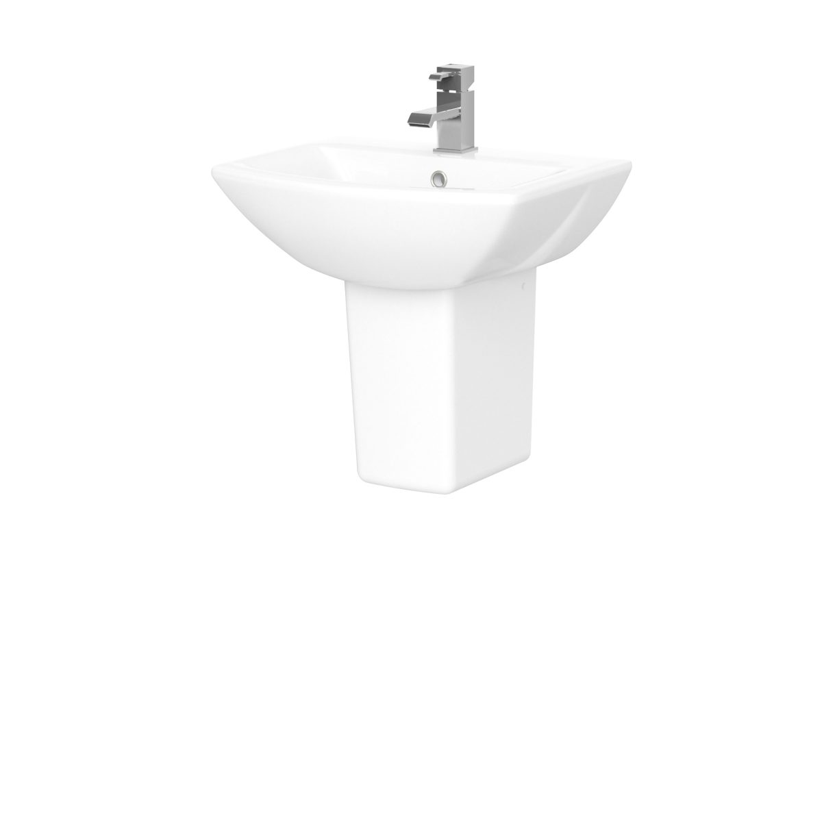 500mm Basin & Semi Pedestal - Image 1