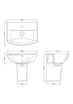 500mm Basin & Semi Pedestal - Image 2