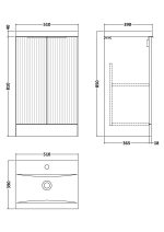 500mm Floor Standing 2 Door Vanity & Basin 1 - Image 3