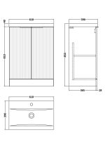 600mm Floor Standing 2 Door Vanity & Basin 1 - Image 3