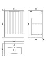 600mm Floor Standing 2 Door Vanity & Basin 2 - Image 3