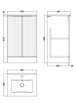 500mm Floor Standing 2 Door Vanity & Basin 2 - Image 3