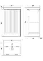 500mm Floor Standing 2 Door Vanity & Basin 3 - Image 3