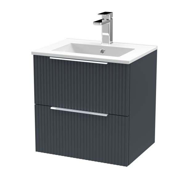 500mm Wall Hung 2 Drawer Vanity & Basin 2