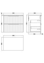 600mm Wall Hung 2 Drawer Vanity & Laminate Top - Image 3