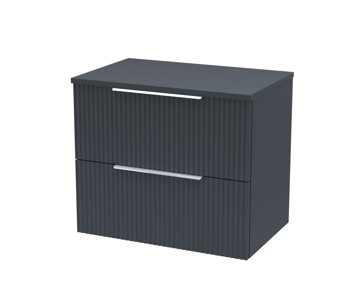 600mm Wall Hung 2 Drawer Vanity & Worktop - Image 1