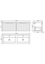 1200mm Wall Hung 2 Drawer Vanity & Double Basin - Image 3