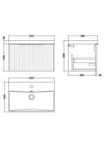 600mm Wall Hung Single Drawer Vanity & Basin 3 - Image 3