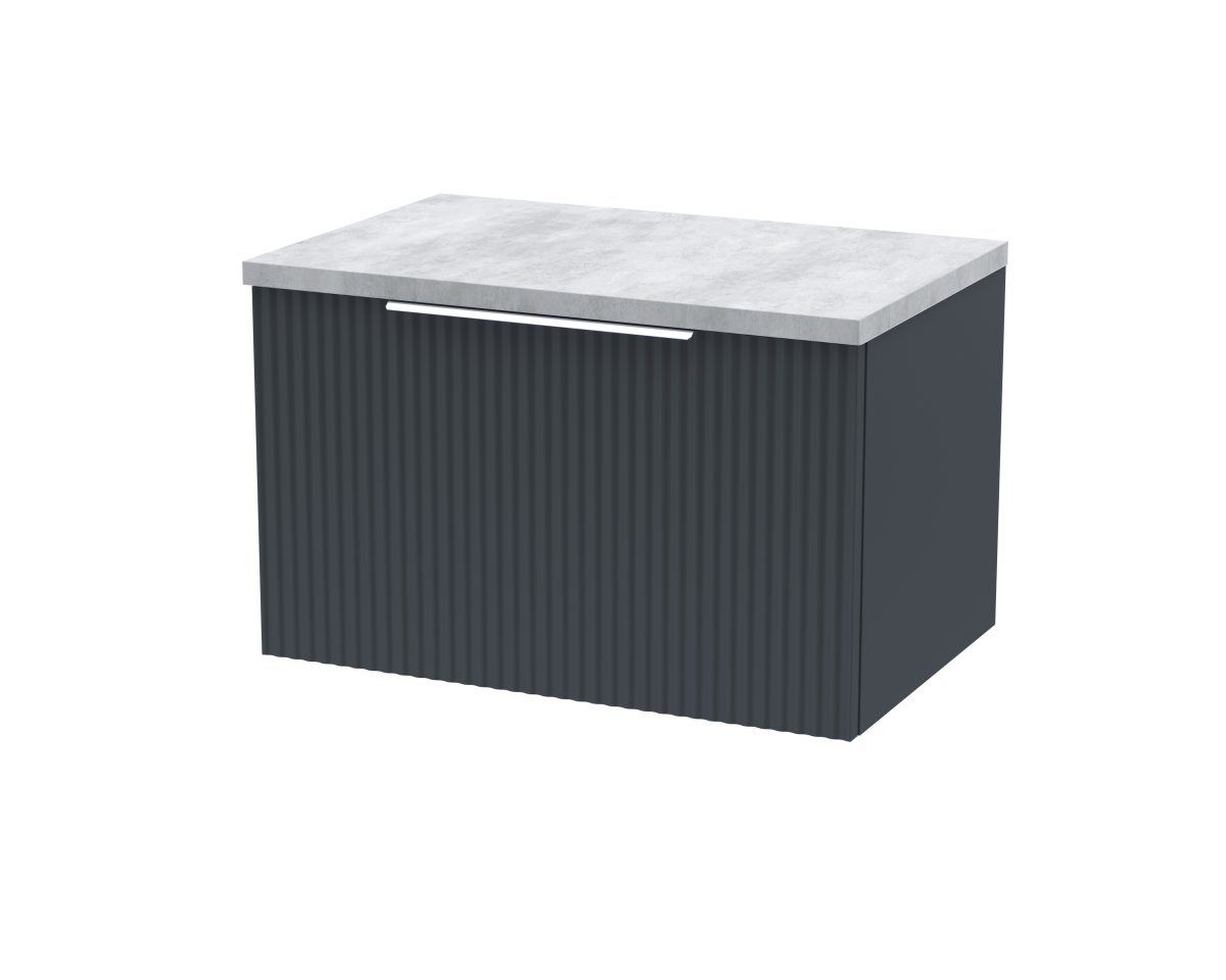 600mm Wall Hung Single Drawer Vanity & Laminate Top - Image 1
