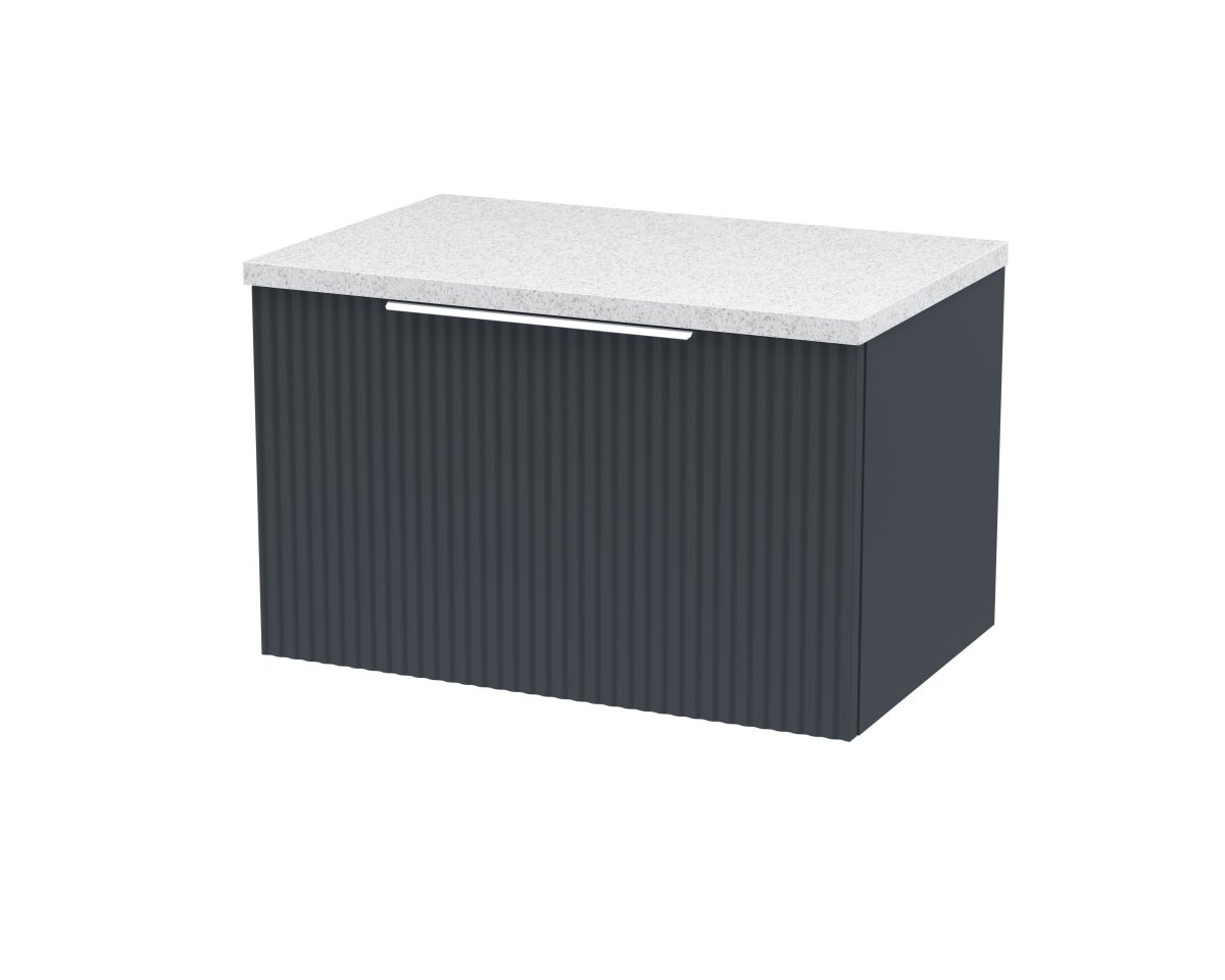 600mm Wall Hung Single Drawer Vanity & Laminate Top - Image 1