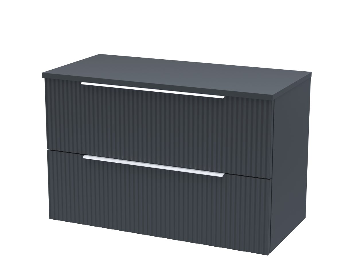800mm Wall Hung 2 Drawer Vanity & Worktop - Image 1