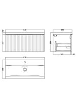 800mm Wall Hung Single Drawer Vanity & Basin 1 - Image 3