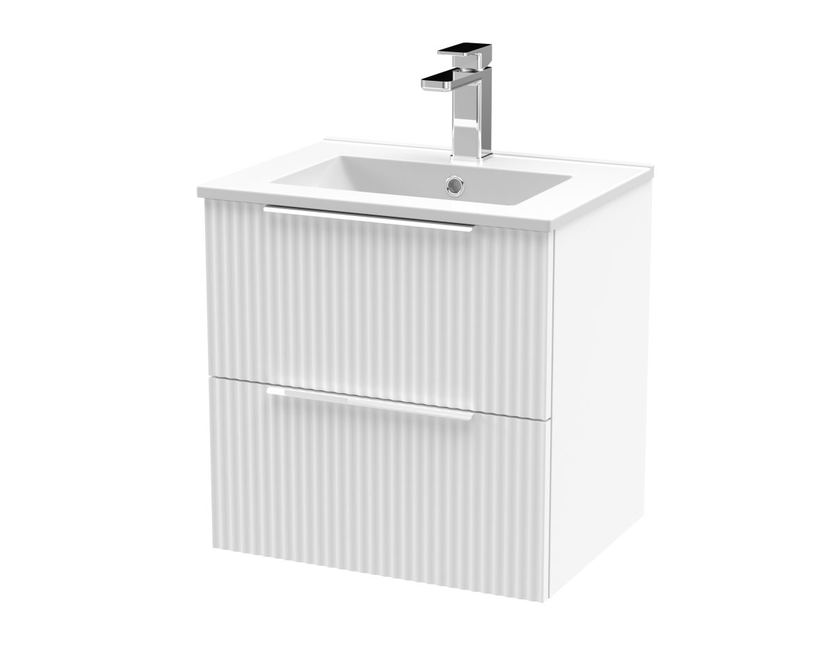 500mm Wall Hung 2 Drawer Vanity & Basin 2 - Image 1