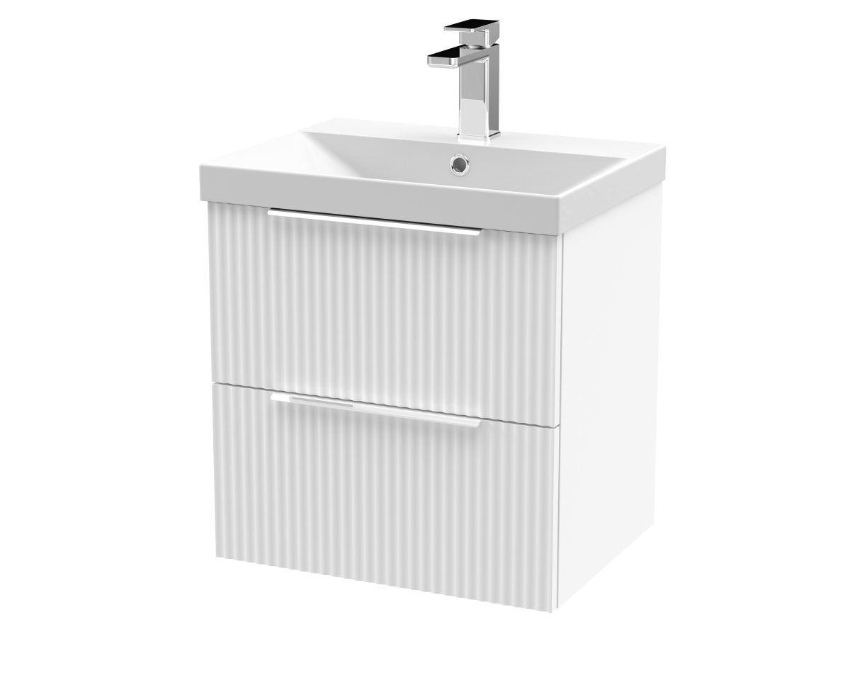 500mm Wall Hung 2 Drawer Vanity & Basin 3 - Image 1