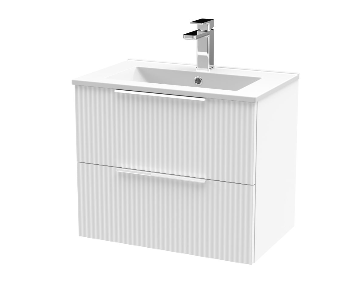 600mm Wall Hung 2 Drawer Vanity & Basin 2 - Image 1