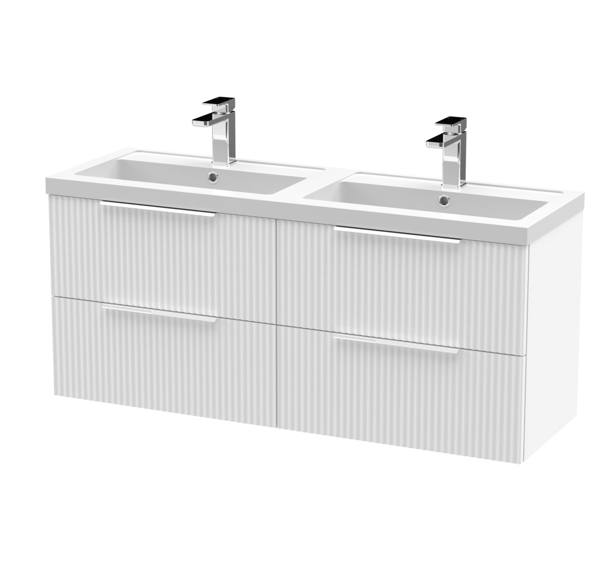 1200mm Wall Hung 4 Drawer Vanity & Double Basin - Image 1