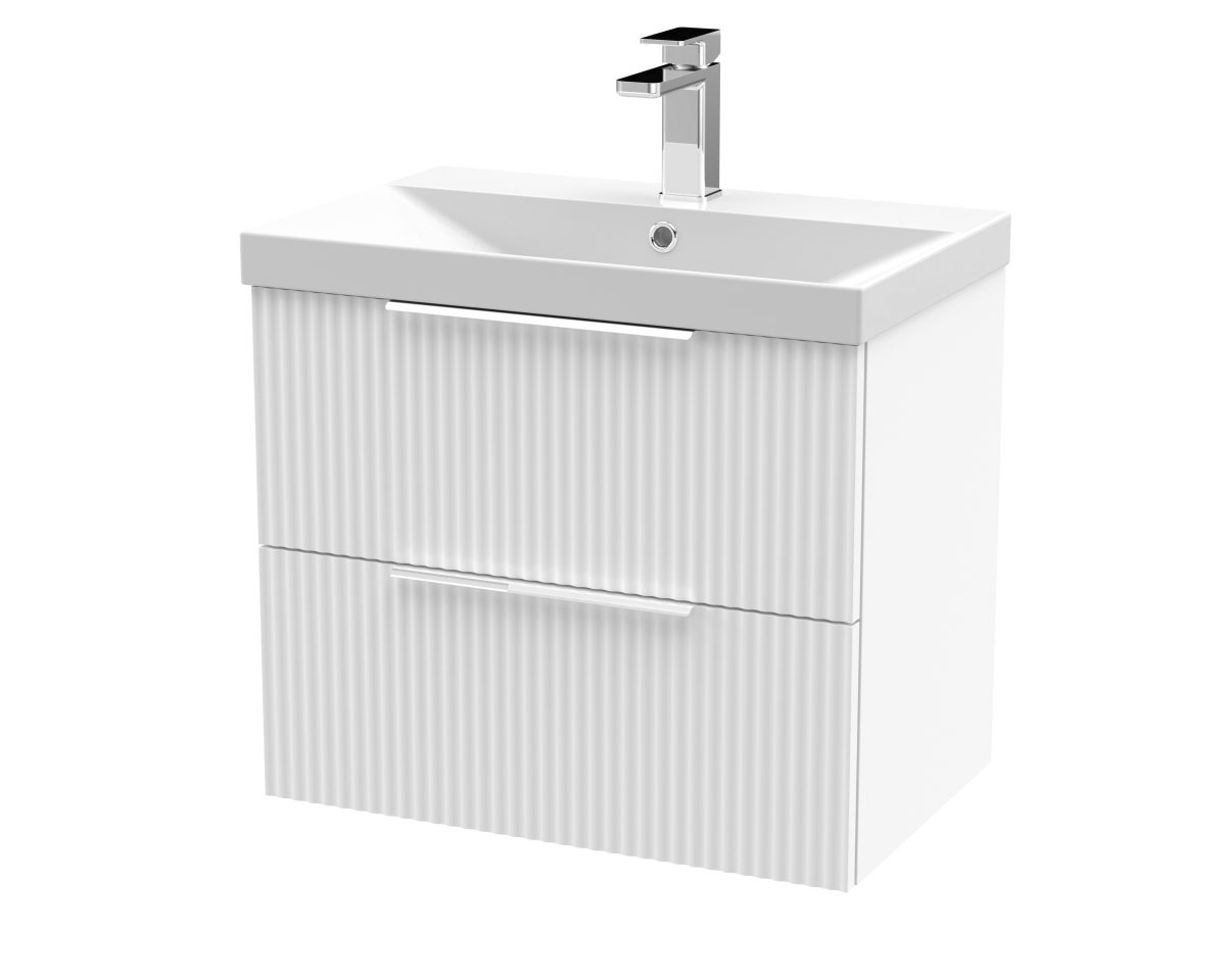 600mm Wall Hung 2 Drawer Vanity & Basin 3 - Image 1