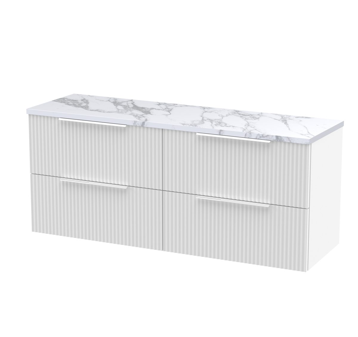 1200 Wall Hung 4-Drawer Vanity & Laminate Worktop - Image 1