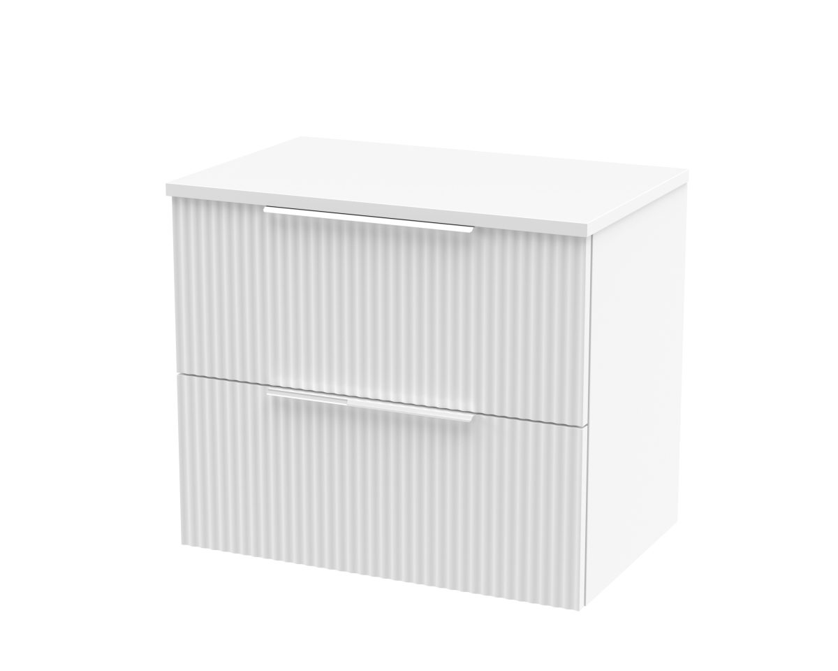 600mm Wall Hung 2 Drawer Vanity & Worktop - Image 1