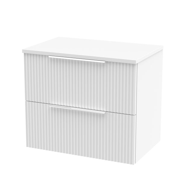 600mm Wall Hung 2 Drawer Vanity & Worktop