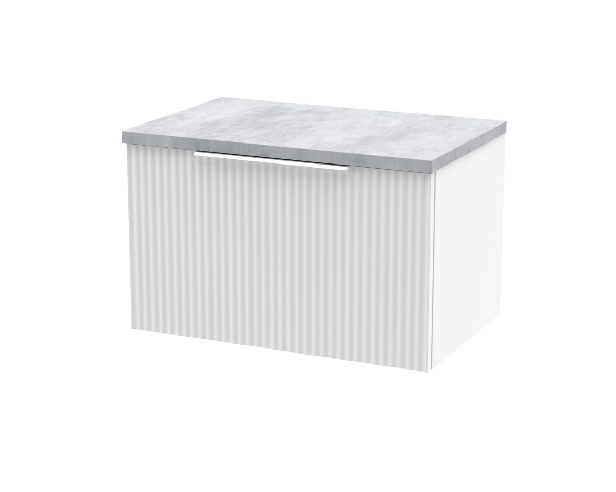 600mm Wall Hung Single Drawer Vanity & Laminate Top - Image 1