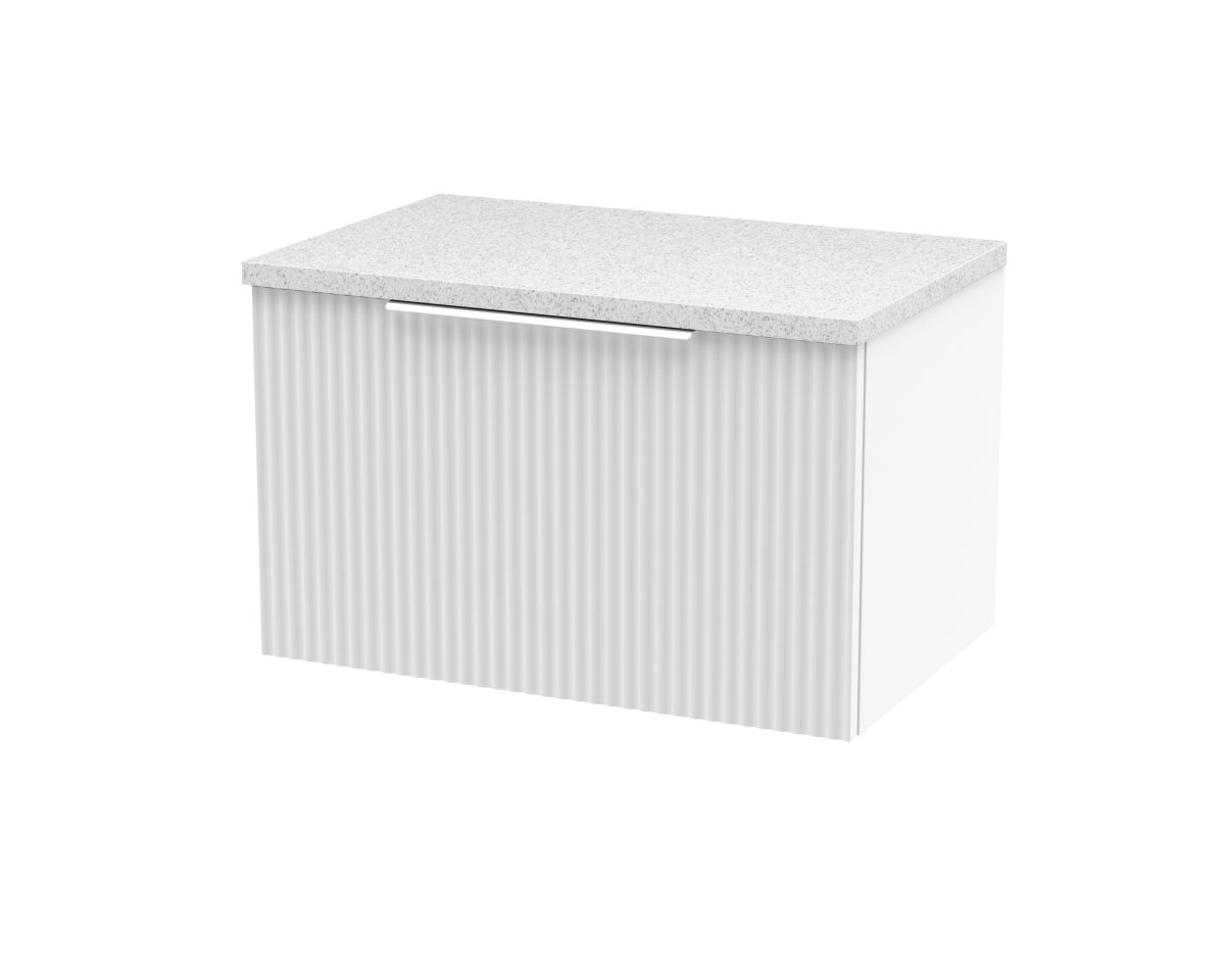 600mm Wall Hung Single Drawer Vanity & Laminate Top - Image 1