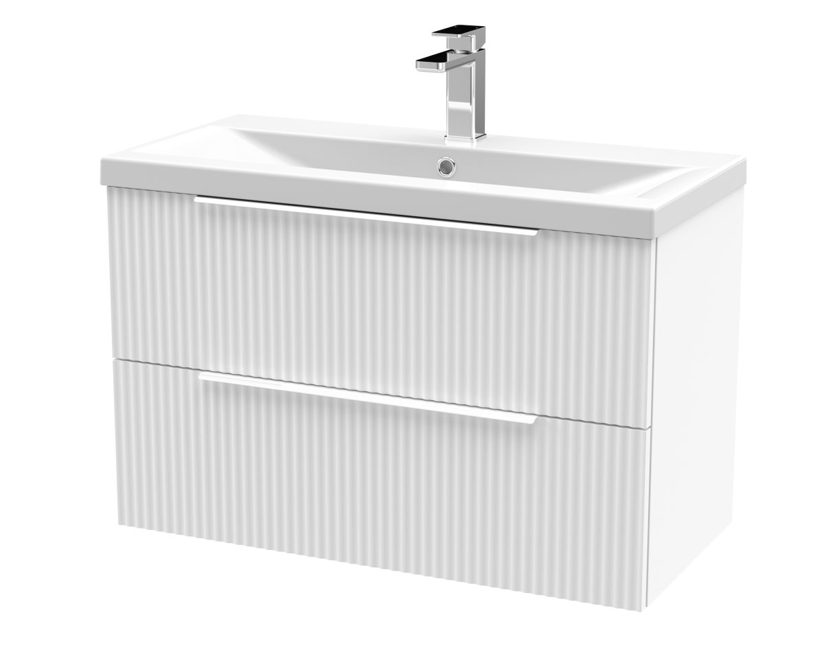 800mm Wall Hung 2 Drawer Vanity & Basin 1 - Image 1