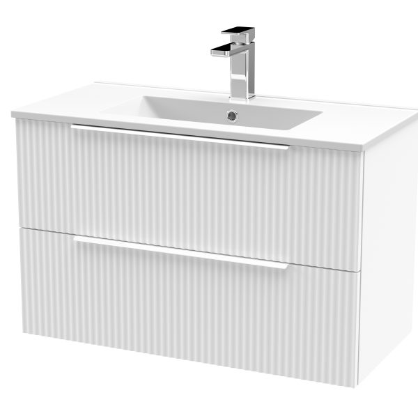 800mm Wall Hung 2 Drawer Vanity & Basin 2