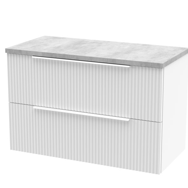 800mm Wall Hung 2 Drawer Vanity & Laminate Top