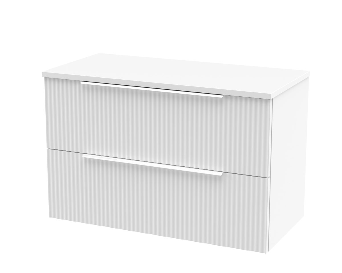 800mm Wall Hung 2 Drawer Vanity & Worktop - Image 1