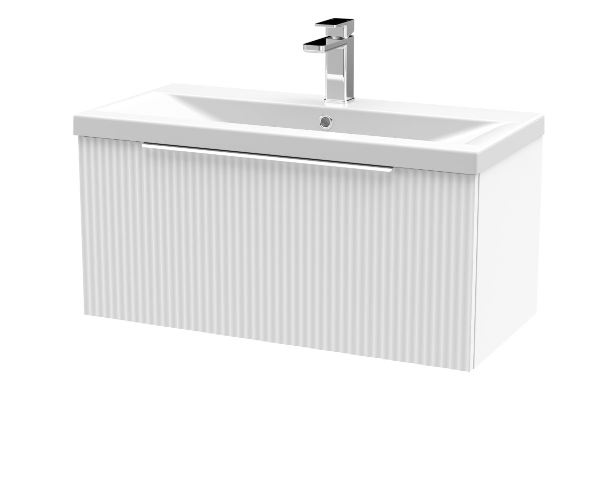 800mm Wall Hung Single Drawer Vanity & Basin 1 - Image 1