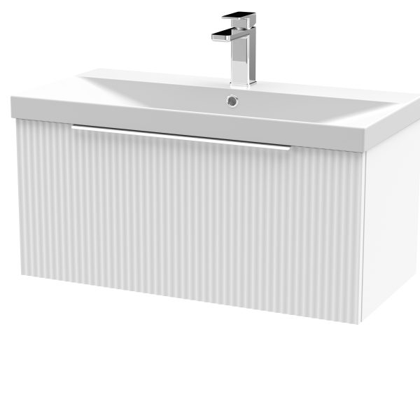 800mm Wall Hung Single Drawer Vanity & Basin 3