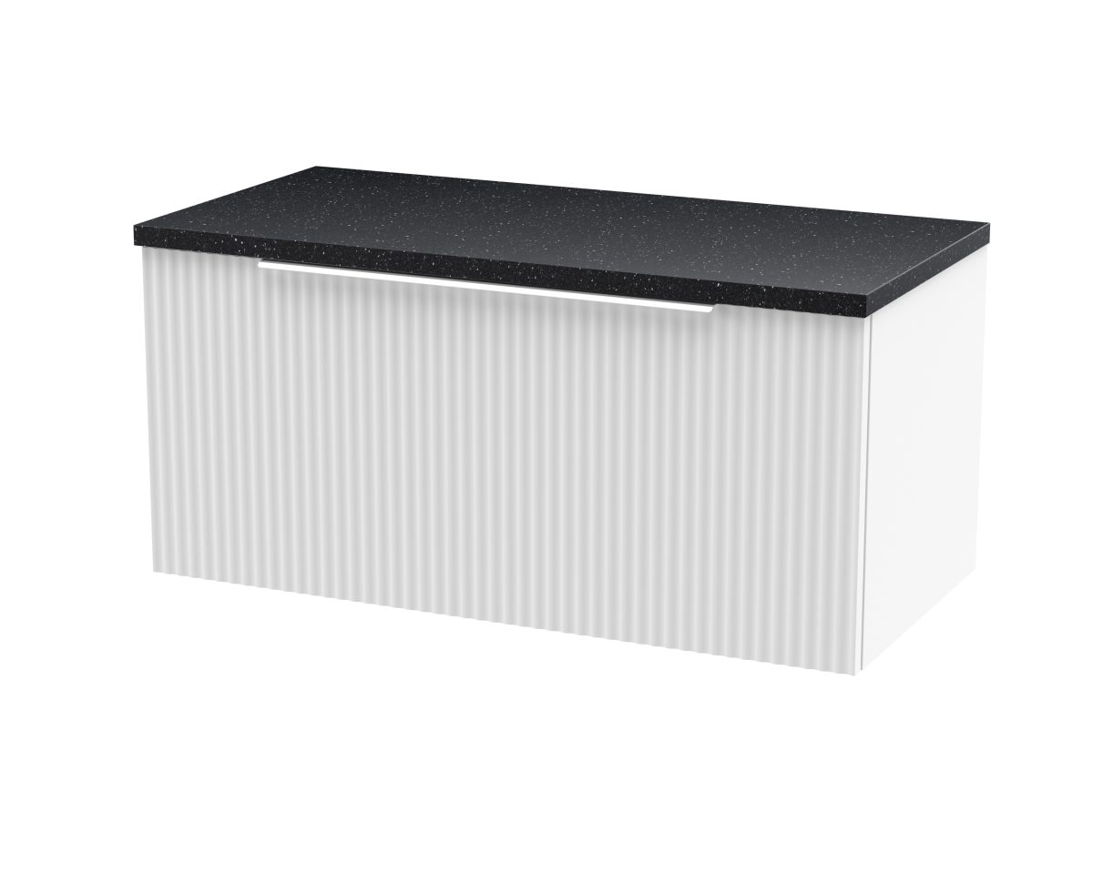 800mm Wall Hung Single Drawer Vanity & Laminate Top - Image 1