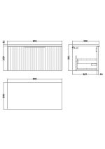 800mm Wall Hung Single Drawer Vanity & Laminate Top - Image 2