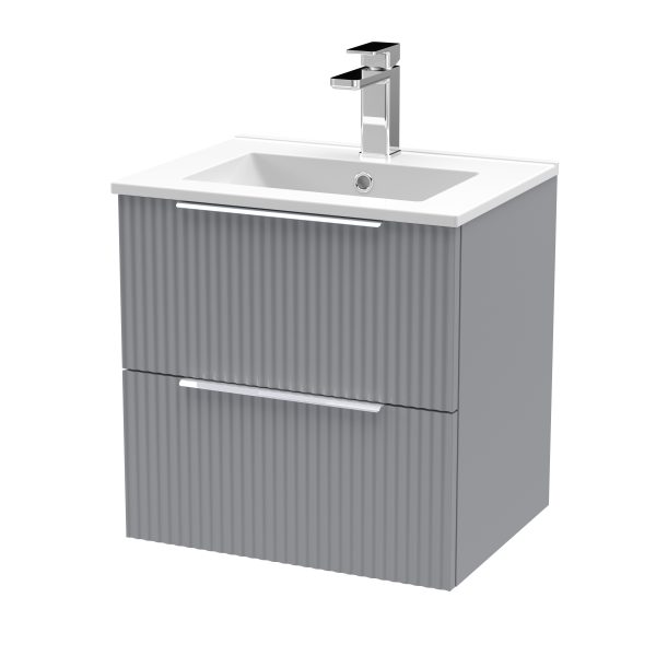 500mm Wall Hung 2 Drawer Vanity & Basin 2