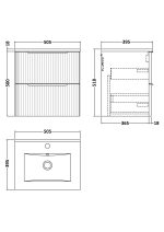 500mm Wall Hung 2 Drawer Vanity & Basin 2 - Image 3