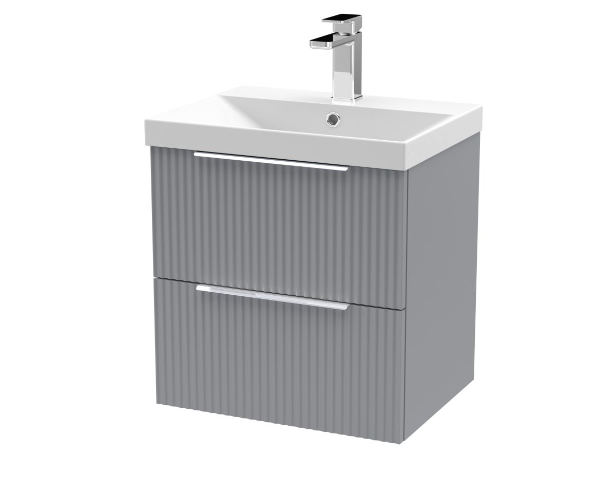 500mm Wall Hung 2 Drawer Vanity & Basin 3 - Image 1