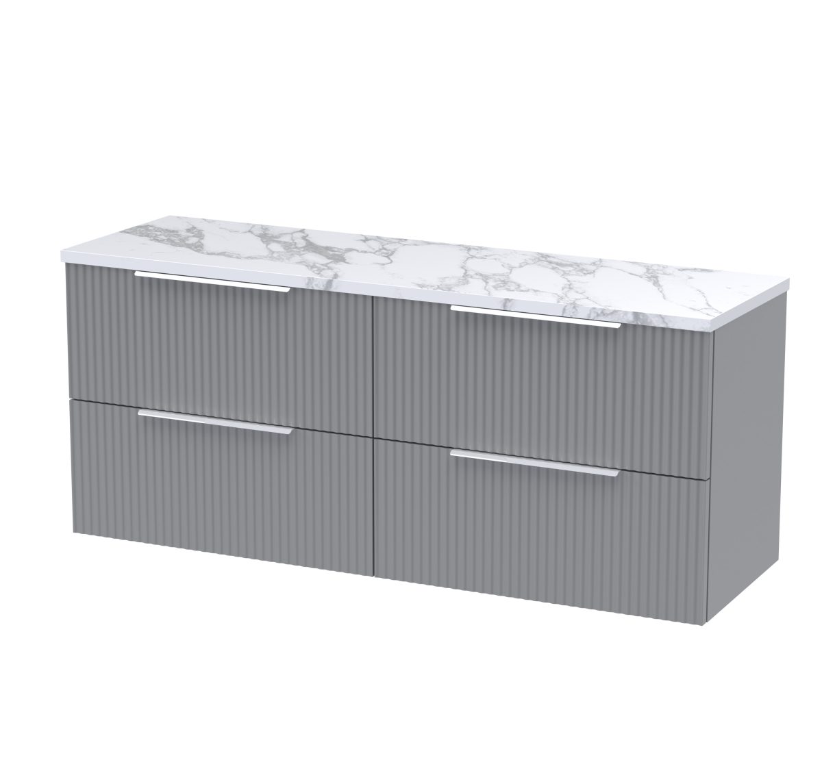 1200 Wall Hung 4-Drawer Vanity & Laminate Worktop - Image 1
