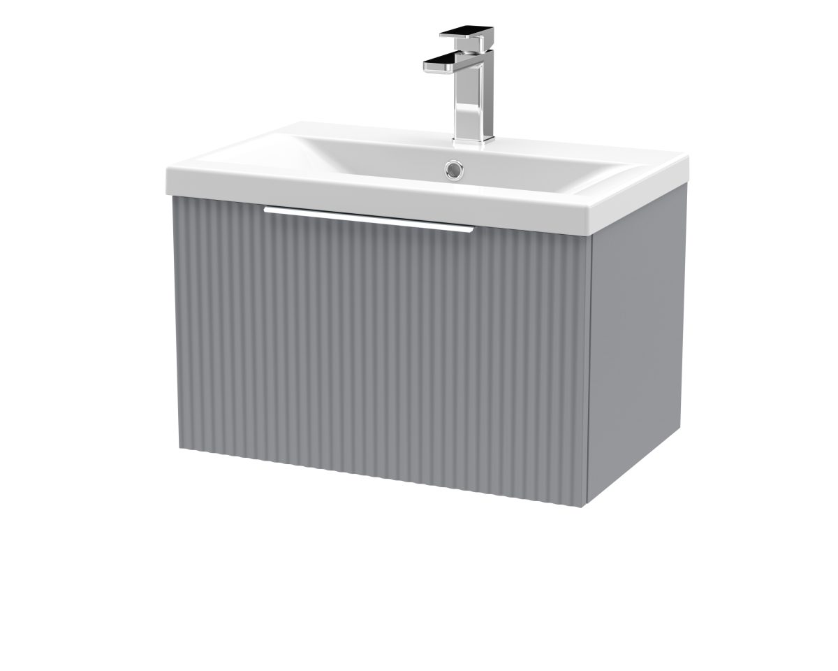 600mm Wall Hung Single Drawer Vanity & Basin 1 - Image 1
