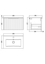 600mm Wall Hung Single Drawer Vanity & Basin 2 - Image 3