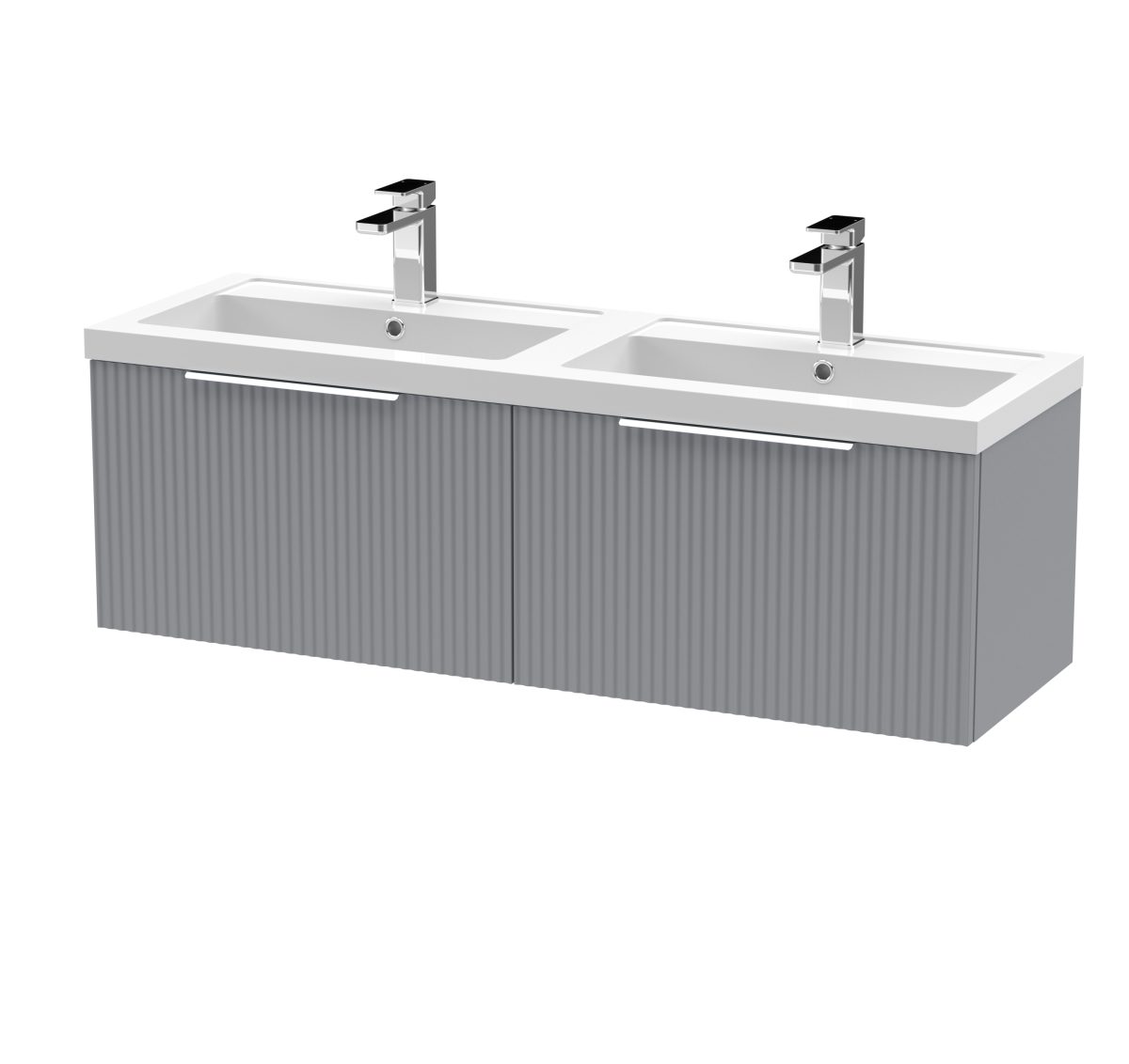 1200mm Wall Hung 2 Drawer Vanity & Double Basin - Image 1